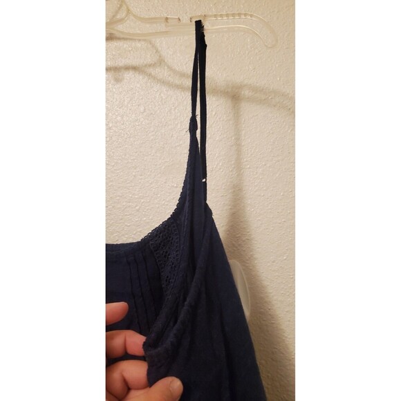 Old Navy Fall Cottage Core Navy Blue Fit & Flare Cami Dress XXL Lace Accent - Picture 8 of 16